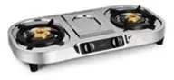 GRANITE SS DUAL Gas Stove Mirror Polished SS 2 Burner Round