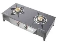 GRANITE 2 BR Gas Stove Black Toughened Glass 2 Burner