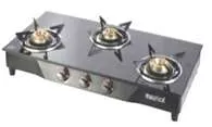 GRANITE 3 BR Gas Stove Black Toughened Glass 3 Burner